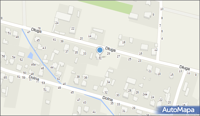 Hutka, Długa, 31, mapa Hutka