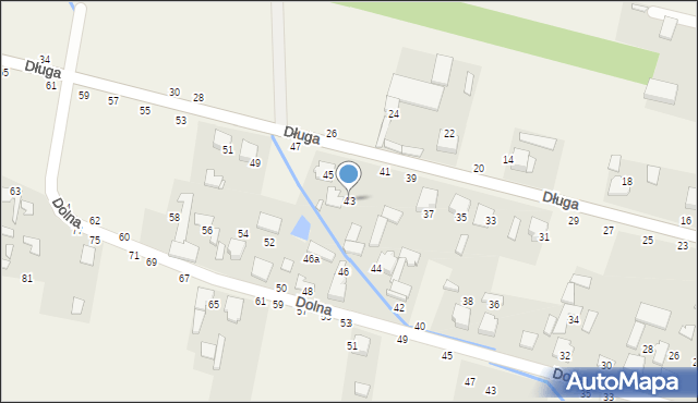 Hutka, Długa, 43, mapa Hutka