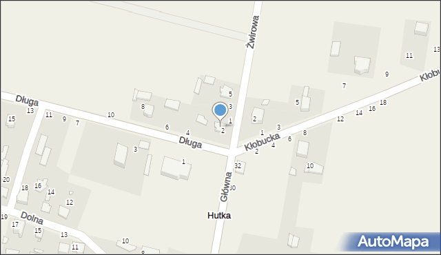 Hutka, Długa, 5, mapa Hutka
