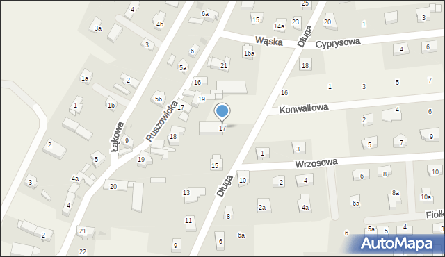 Jaczów, Długa, 17, mapa Jaczów
