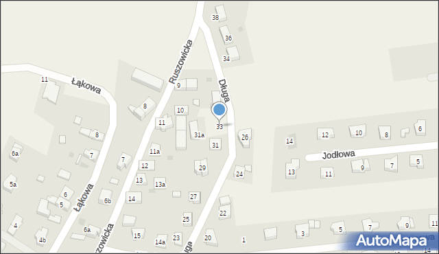 Jaczów, Długa, 33, mapa Jaczów