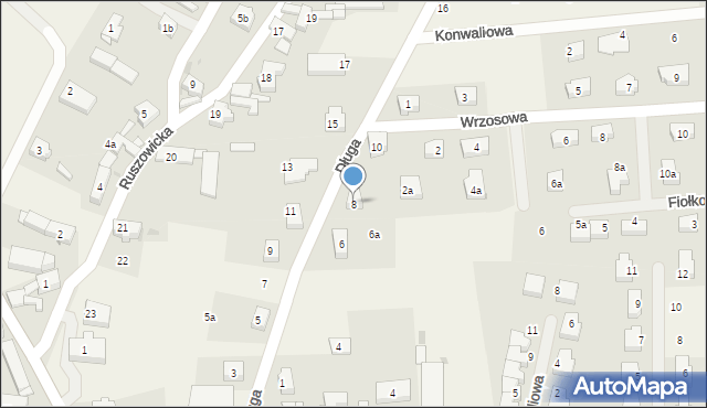 Jaczów, Długa, 8, mapa Jaczów