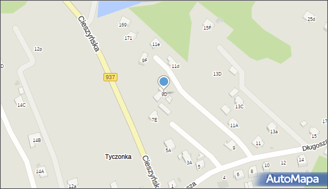Jastrzębie-Zdrój, Długosza, 9D, mapa Jastrzębie-Zdrój
