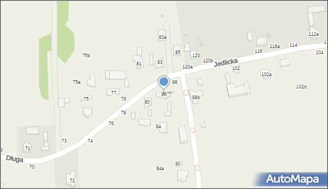 Jedlicze A, Długa, 86, mapa Jedlicze A