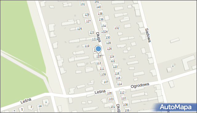 Jednorożec, Długa, 115, mapa Jednorożec