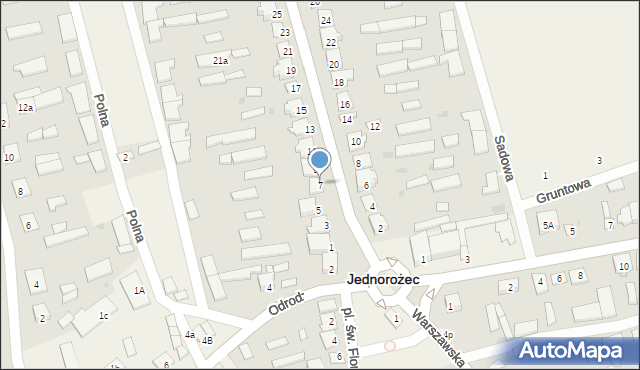 Jednorożec, Długa, 7, mapa Jednorożec