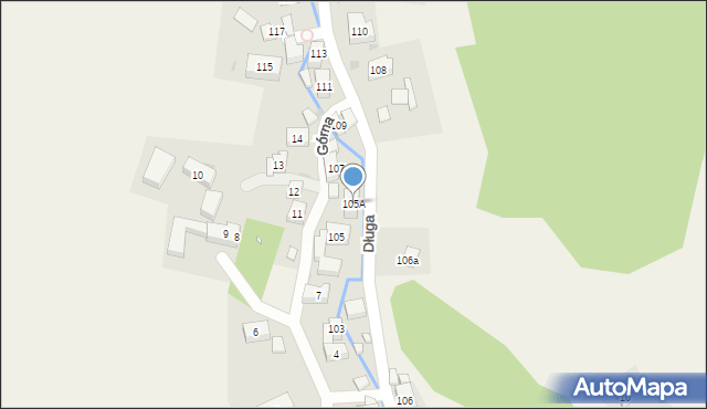 Jeżów Sudecki, Długa, 105A, mapa Jeżów Sudecki