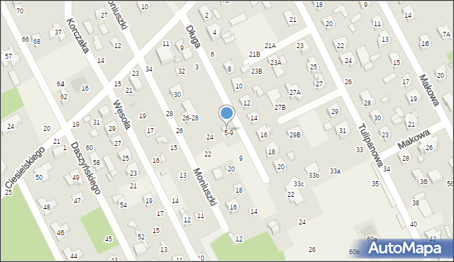 Justynów, Długa, 5/9, mapa Justynów