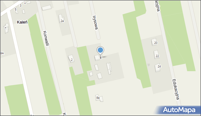 Kaleń, Długa, 8, mapa Kaleń