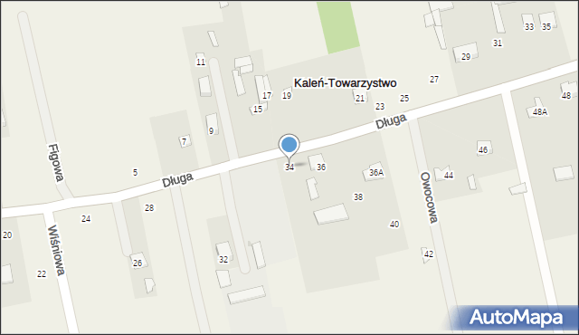Kaleń-Towarzystwo, Długa, 34, mapa Kaleń-Towarzystwo