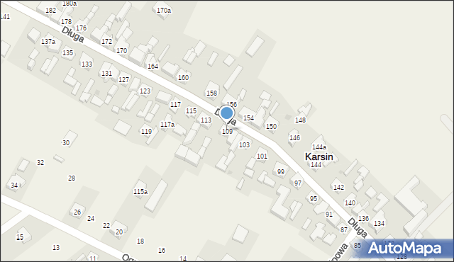 Karsin, Długa, 109, mapa Karsin