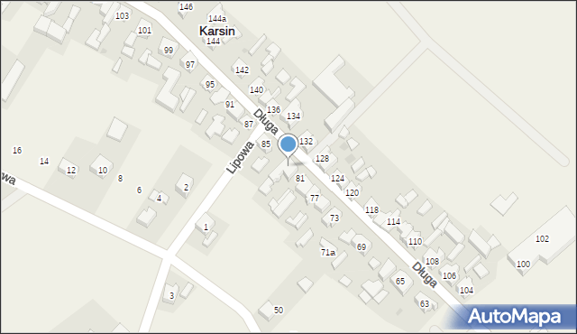 Karsin, Długa, 83, mapa Karsin