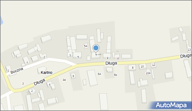 Kartno, Długa, 7, mapa Kartno