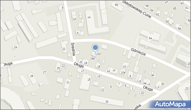 Kielce, Długa, 16b, mapa Kielc