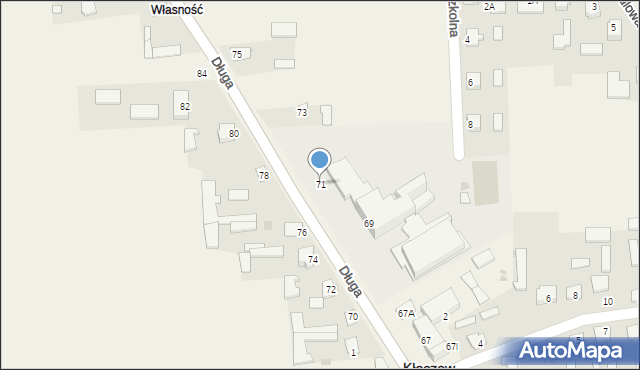 Kłoczew, Długa, 71, mapa Kłoczew