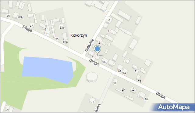 Kokorzyn, Długa, 61a, mapa Kokorzyn