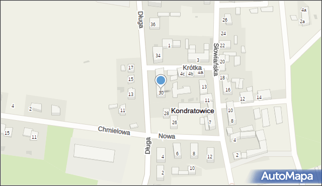 Kondratowice, Długa, 30, mapa Kondratowice