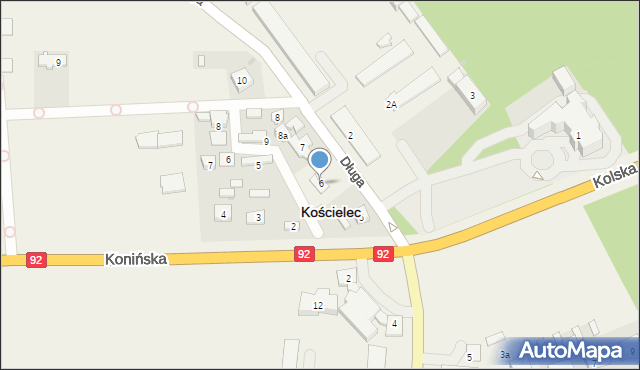 Kościelec, Długa, 6, mapa Kościelec