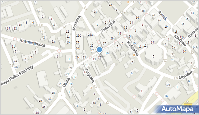 Kościerzyna, Długa, 12, mapa Kościerzyna