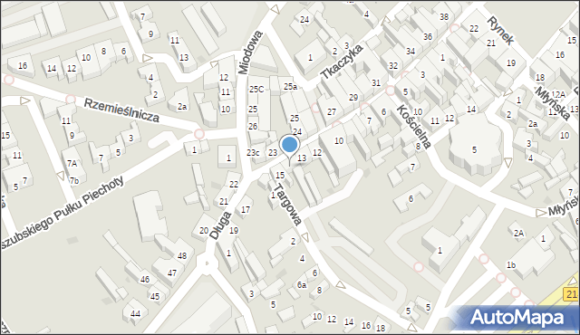 Kościerzyna, Długa, 14, mapa Kościerzyna