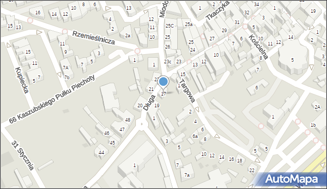 Kościerzyna, Długa, 17, mapa Kościerzyna