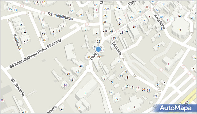 Kościerzyna, Długa, 19, mapa Kościerzyna