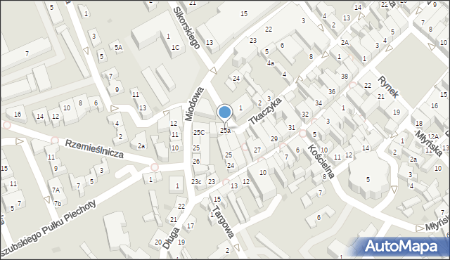 Kościerzyna, Długa, 25a, mapa Kościerzyna