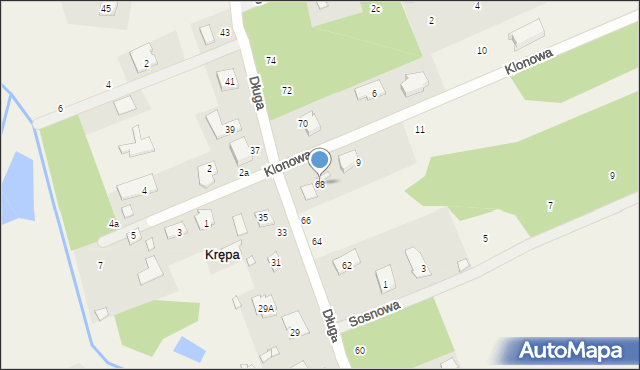 Krępa, Długa, 68, mapa Krępa