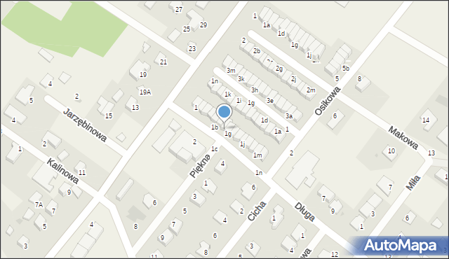 Krobia, Długa, 1f, mapa Krobia