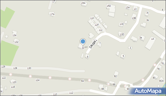 Krosno, Długa, 11, mapa Krosna