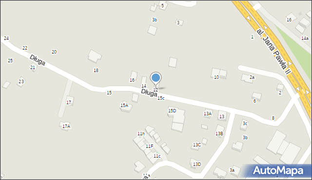 Krosno, Długa, 12, mapa Krosna