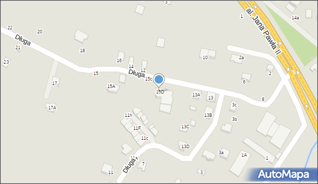 Krosno, Długa, 15D, mapa Krosna