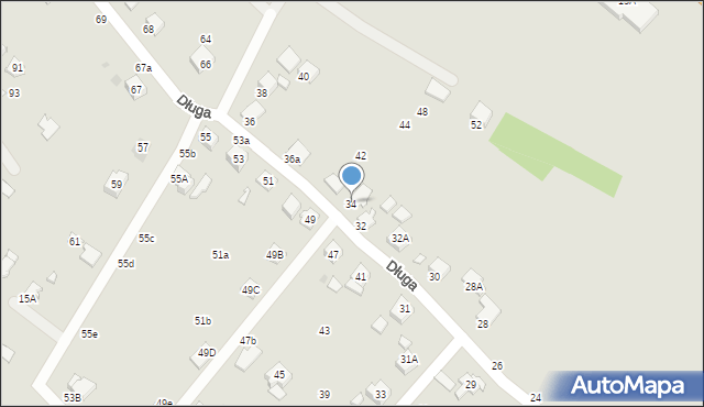 Krosno, Długa, 34, mapa Krosna