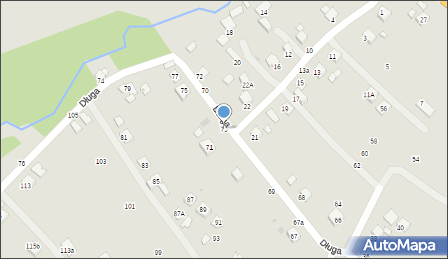 Krosno, Długa, 73, mapa Krosna