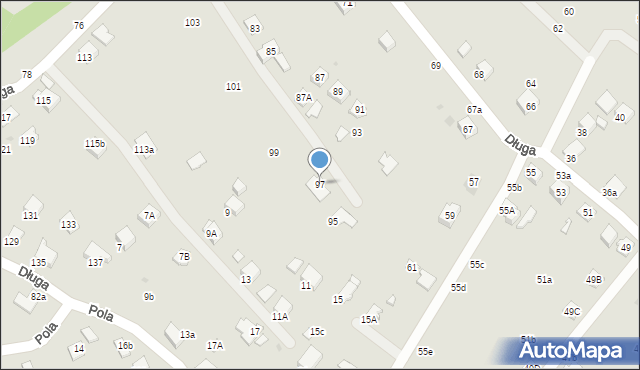 Krosno, Długa, 97, mapa Krosna