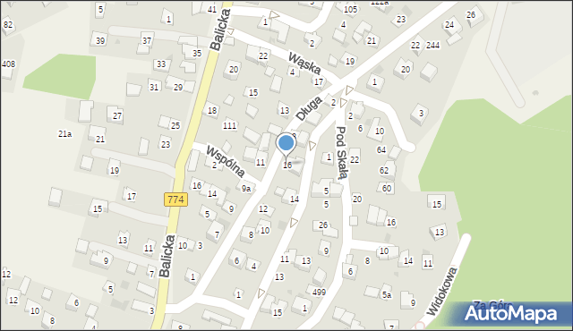 Kryspinów, Długa, 16, mapa Kryspinów