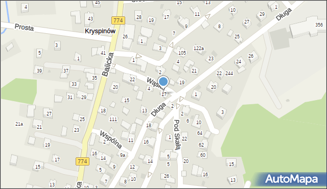 Kryspinów, Długa, 17, mapa Kryspinów