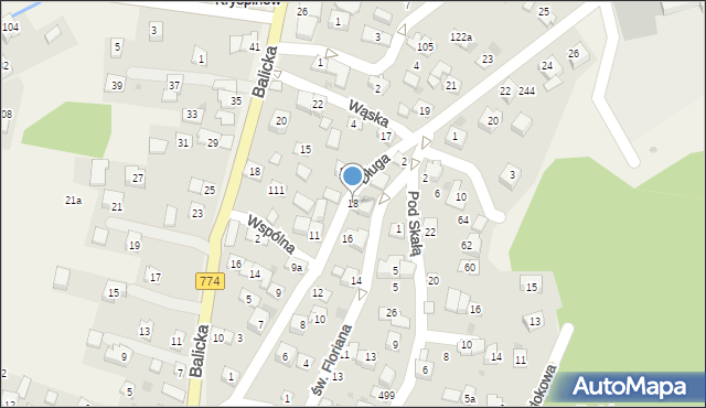 Kryspinów, Długa, 18, mapa Kryspinów