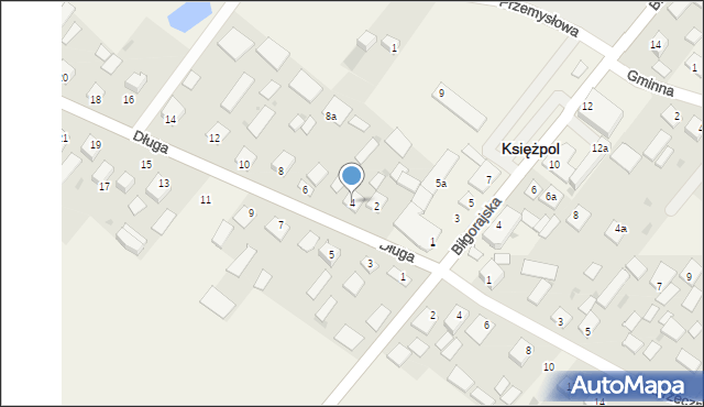 Księżpol, Długa, 4, mapa Księżpol