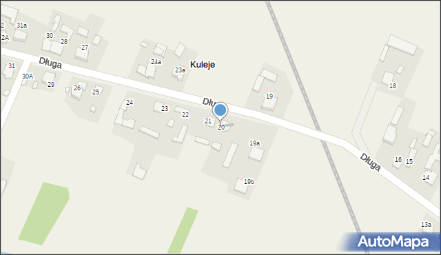 Kuleje, Długa, 20, mapa Kuleje