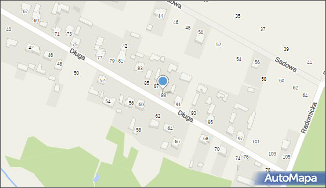 Łabędziów, Długa, 89, mapa Łabędziów