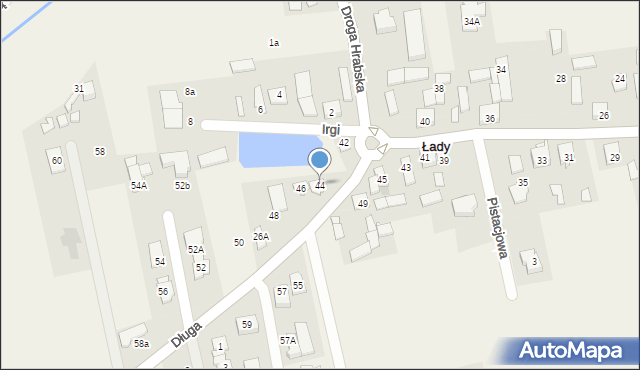 Łady, Długa, 44, mapa Łady