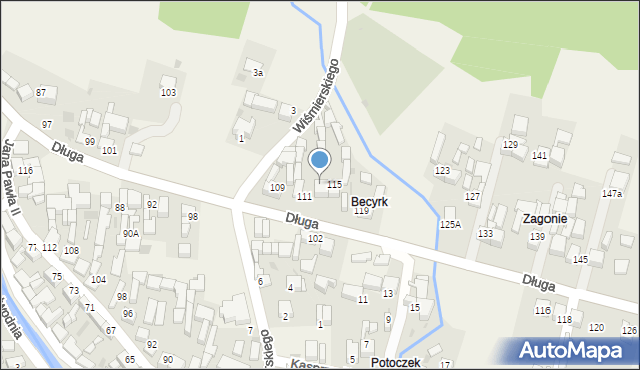 Łapsze Niżne, Długa, 113, mapa Łapsze Niżne