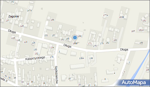 Łapsze Niżne, Długa, 169a, mapa Łapsze Niżne