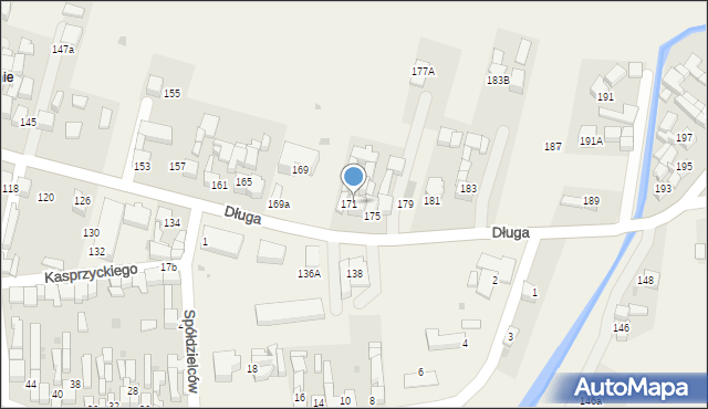 Łapsze Niżne, Długa, 173, mapa Łapsze Niżne
