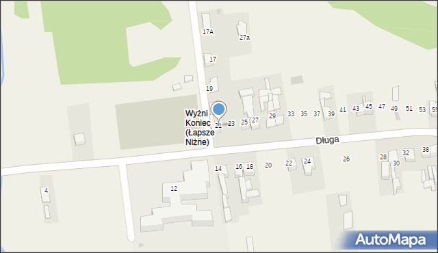 Łapsze Niżne, Długa, 21, mapa Łapsze Niżne
