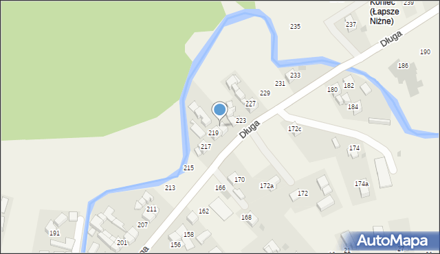 Łapsze Niżne, Długa, 221, mapa Łapsze Niżne