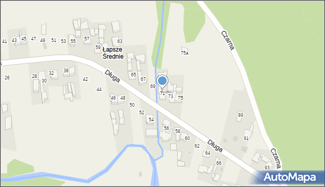 Łapsze Niżne, Długa, 71, mapa Łapsze Niżne