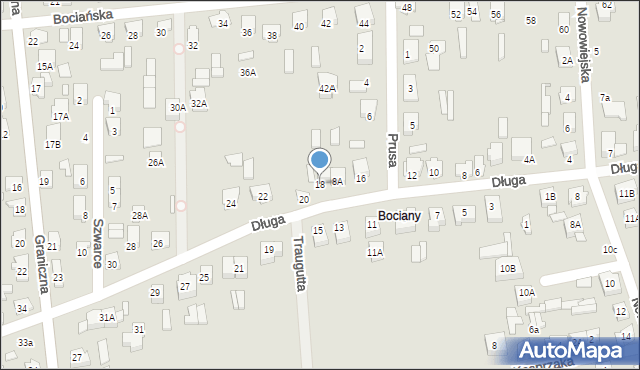 Łapy, Długa, 18, mapa Łapy