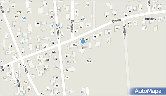Łapy, Długa, 31, mapa Łapy
